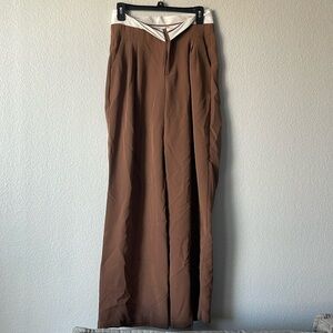 Wide leg Business pants with white waist band